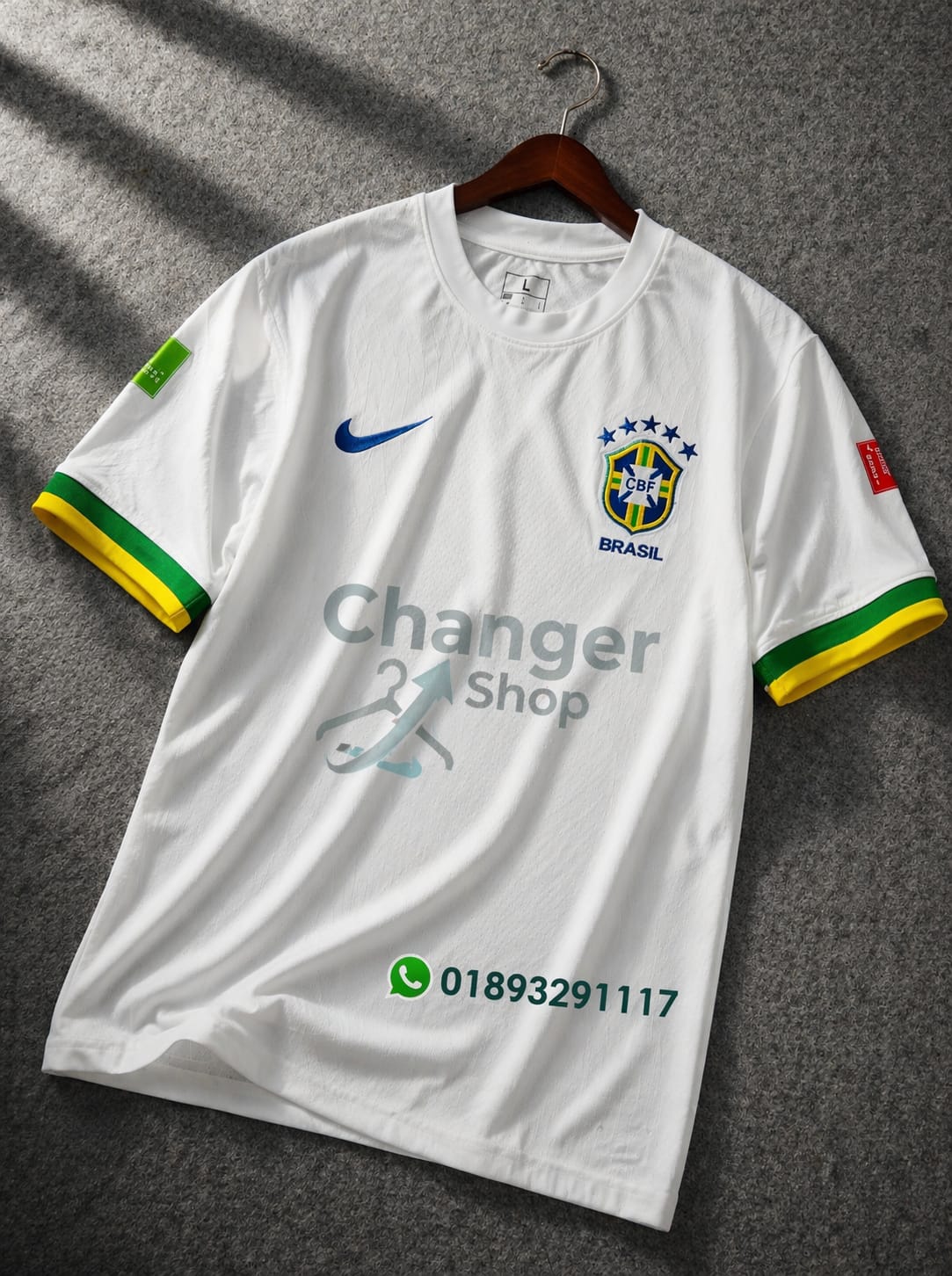 Brazil Away Jersey (White) football jersey Bangladesh — Savageon